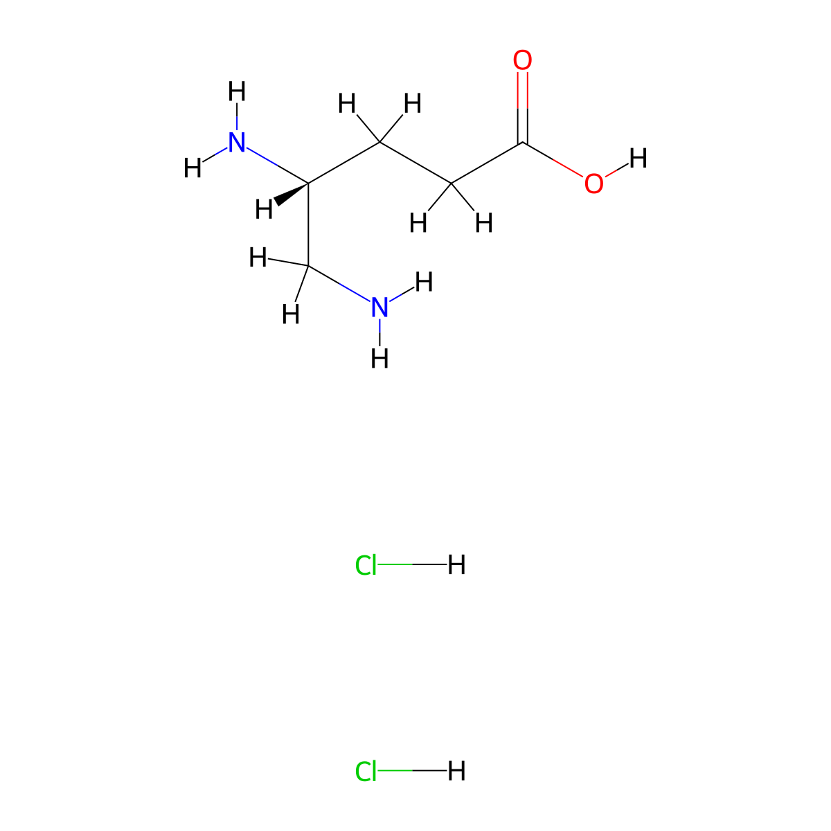 (4R)-4,5-diaminopentanoicaciddihydrochloride molecular structure, CAS 138661-27-5