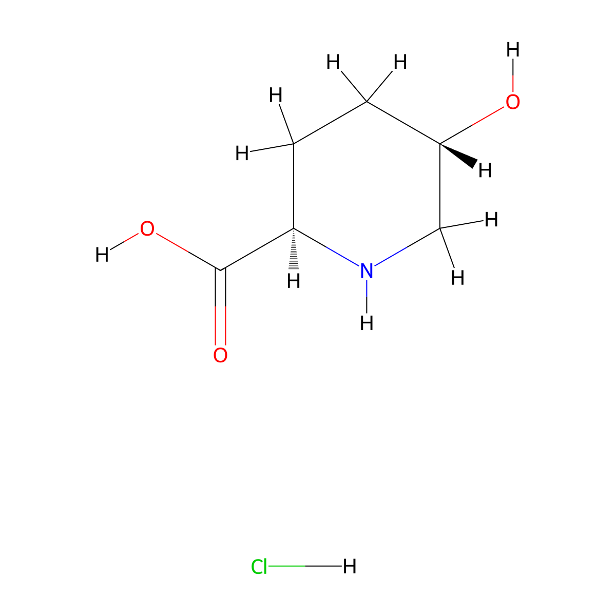(2R,5S)-5-Hydroxypiperidine-2-carboxylic acid hydrochloride molecular structure, CAS 138662-59-6
