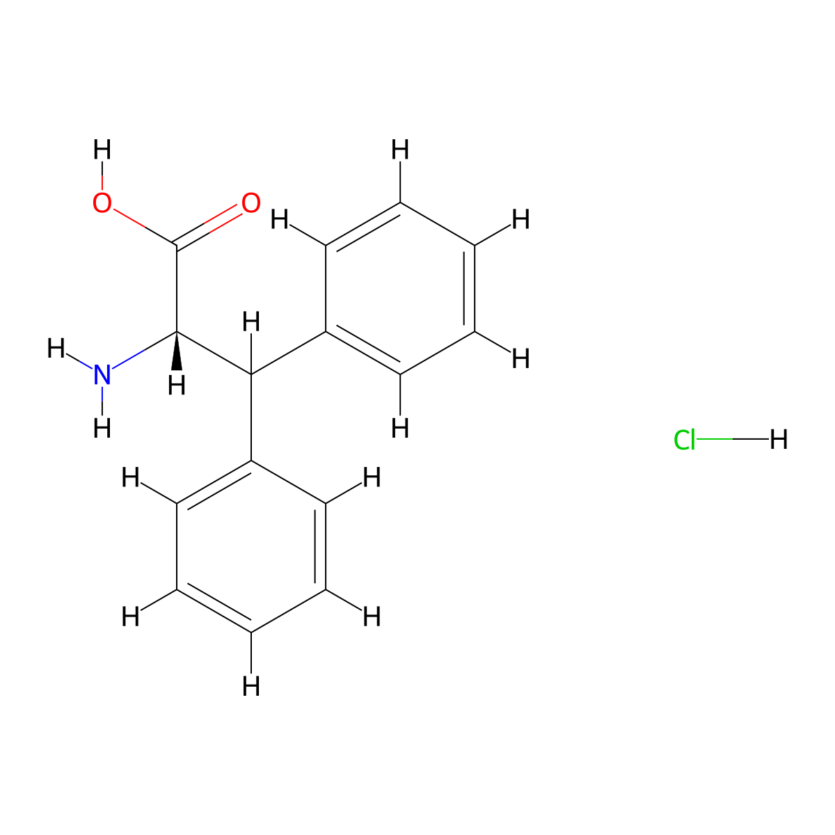 (S)-2-Amino-3,3-diphenylpropanoic acid hydrochloride molecular structure, CAS 138662-62-1