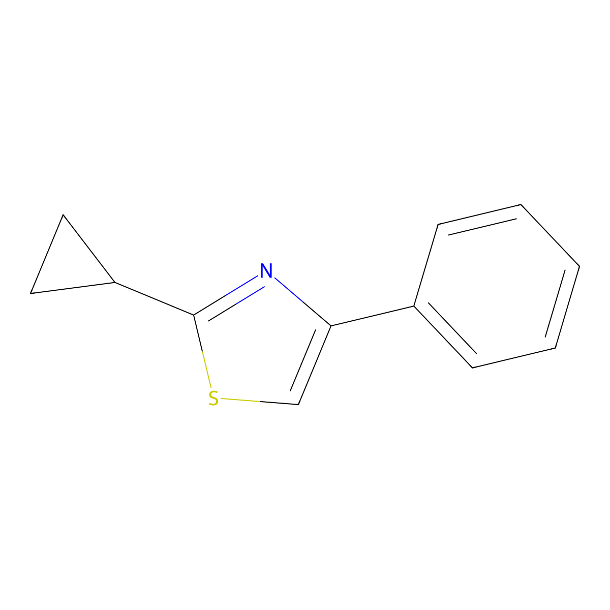 2-Cyclopropyl-4-phenylthiazole molecular structure, CAS 1386647-39-7