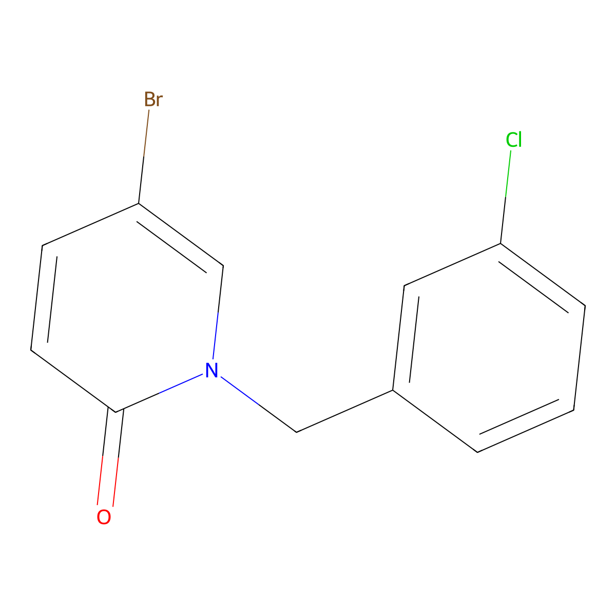5-Bromo-1-[(3-chlorophenyl)methyl]-2(1H)-pyridinone molecular structure, CAS 1386788-82-4