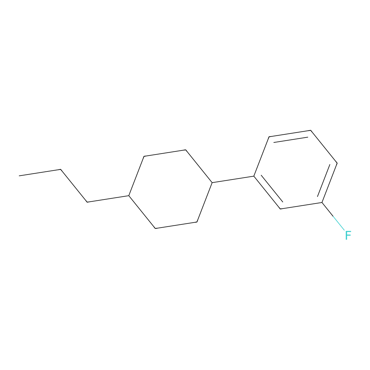 1-Fluoro-3-(trans-4-propylcyclohexyl)benzene molecular structure, CAS 138679-81-9