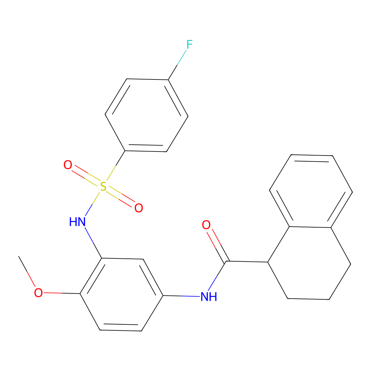 N-[3-(4-fluorobenzenesulfonamido)-4-methoxyphenyl]-1,2,3,4-tetrahydronaphthalene-1-carboxamide molecular structure, CAS 1386807-25-5