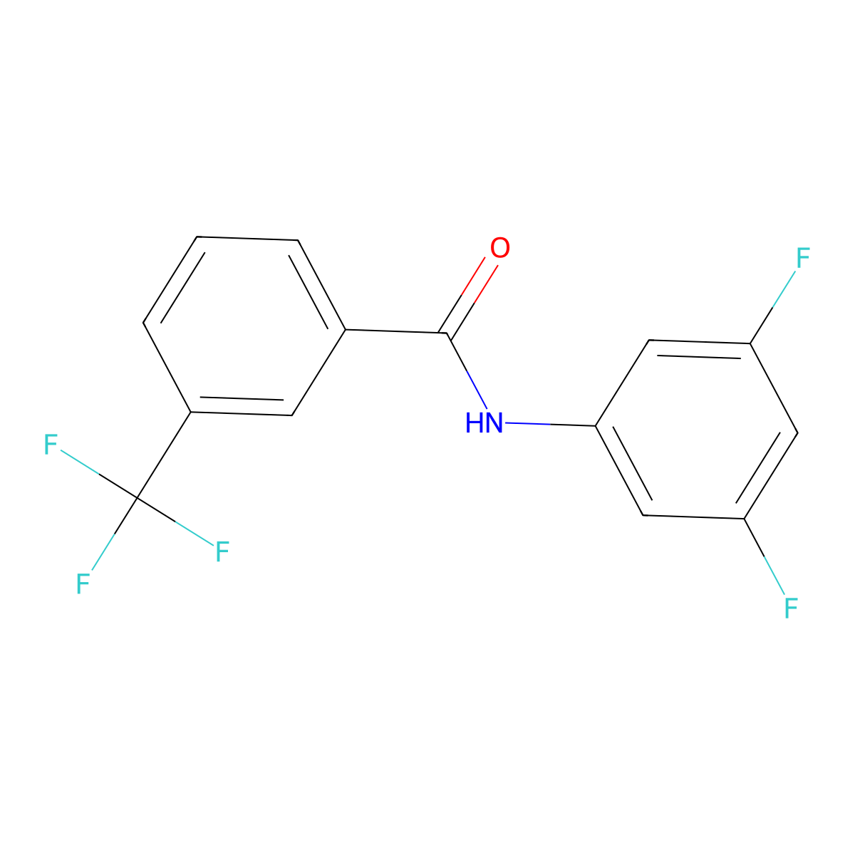 N-(3,5-Difluorophenyl)-3-(trifluoromethyl)benzamide molecular structure, CAS 1386807-77-7