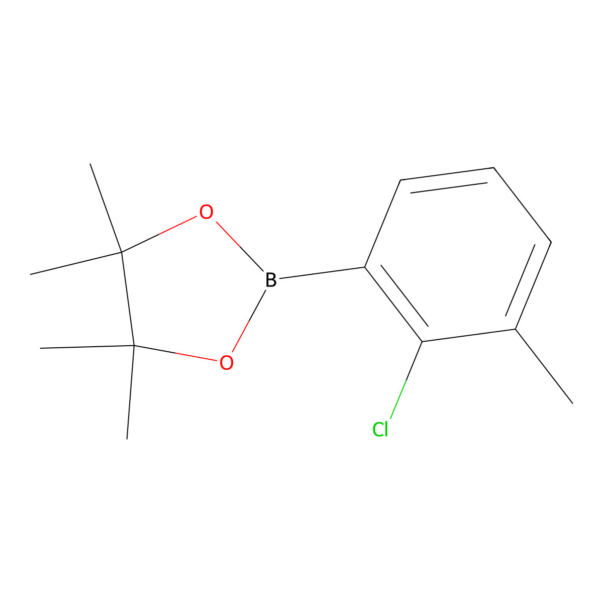 (2-Chloro-3-methylphenyl)-4,4,5,5-tetramethyl-1,3,2-dioxaborolane molecular structure, CAS 1386860-54-3