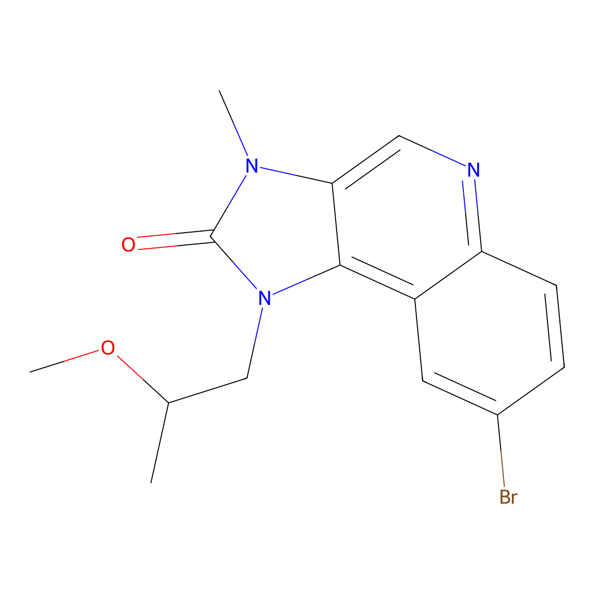 8-bromo-1-[(2S)-2-methoxypropyl]-3-methyl-1H,2H,3H-imidazo[4,5-c]quinolin-2-one molecular structure, CAS 1386874-33-4