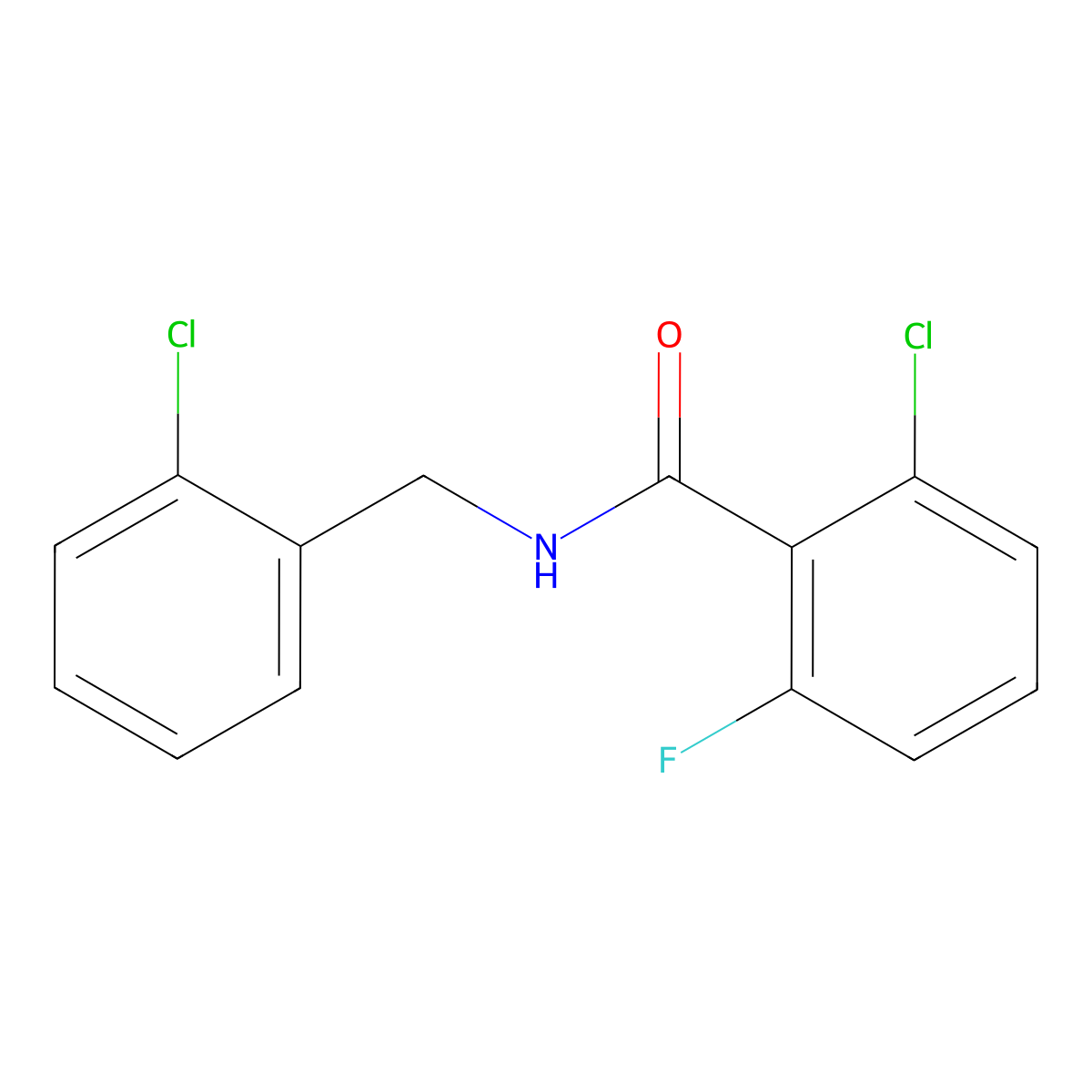 2-chloro-N-(2-chlorobenzyl)-6-fluorobenzamide molecular structure, CAS 1386878-67-6