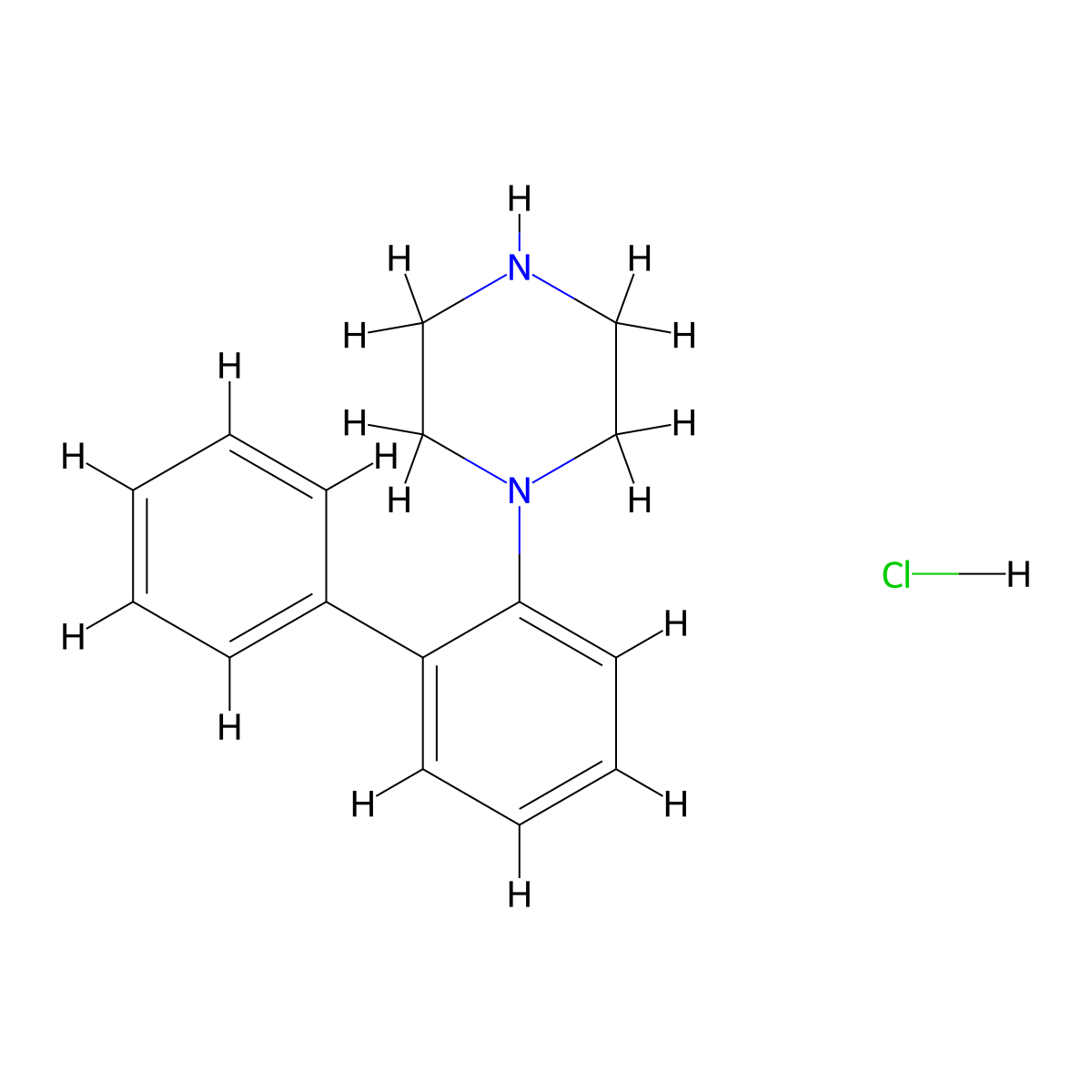 1-([1,1'-Biphenyl]-2-yl)piperazine hydrochloride molecular structure, CAS 1386928-18-2