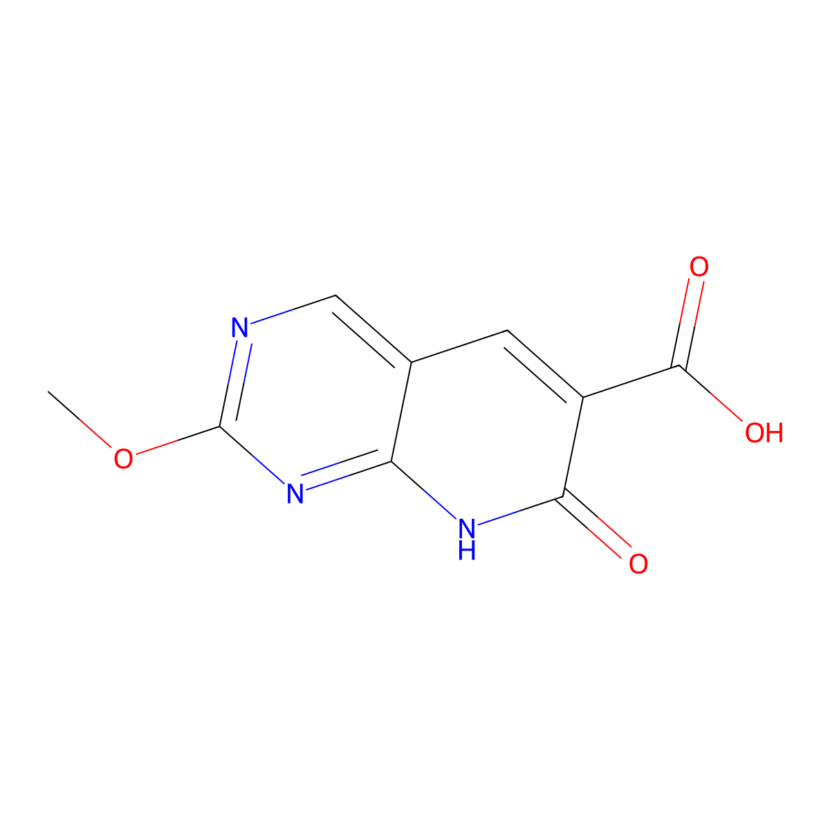 2-Methoxy-7-oxo-7,8-dihydropyrido[2,3-D]pyrimidine-6-carboxylic acid molecular structure, CAS 1386980-73-9