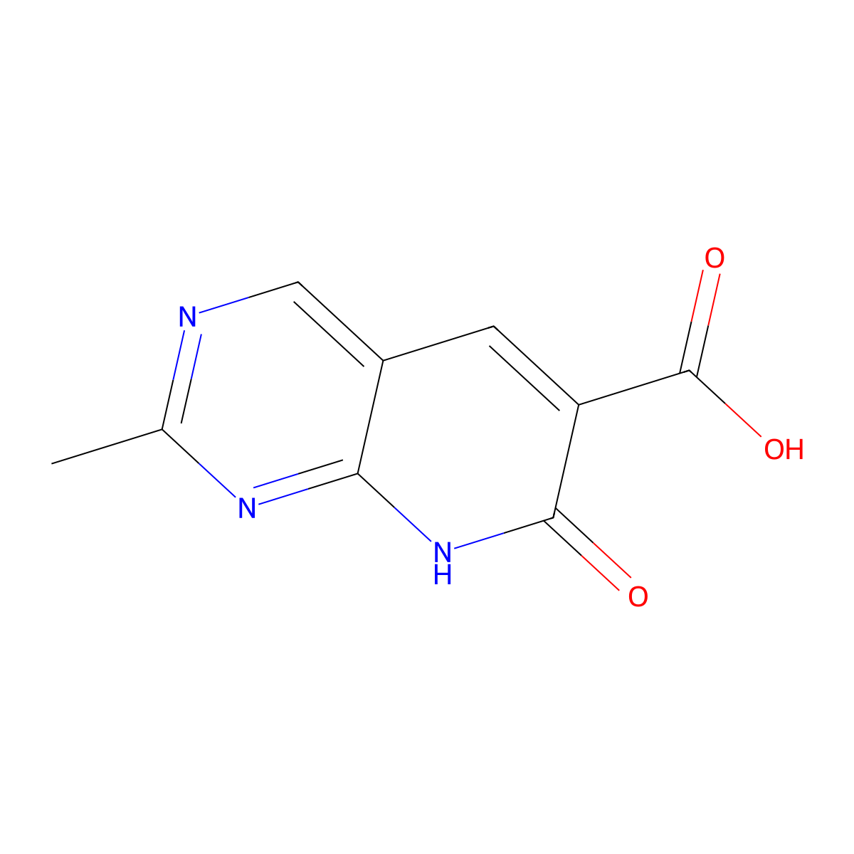 2-Methyl-7-oxo-7,8-dihydropyrido[2,3-D]pyrimidine-6-carboxylic acid molecular structure, CAS 1386981-01-6