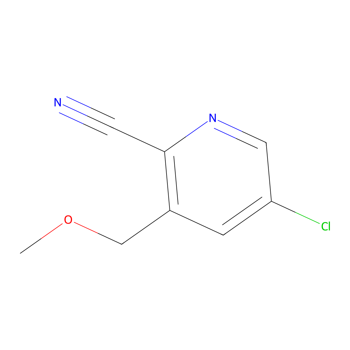 5-Chloro-3-(methoxymethyl)picolinonitrile molecular structure, CAS 1386986-06-6