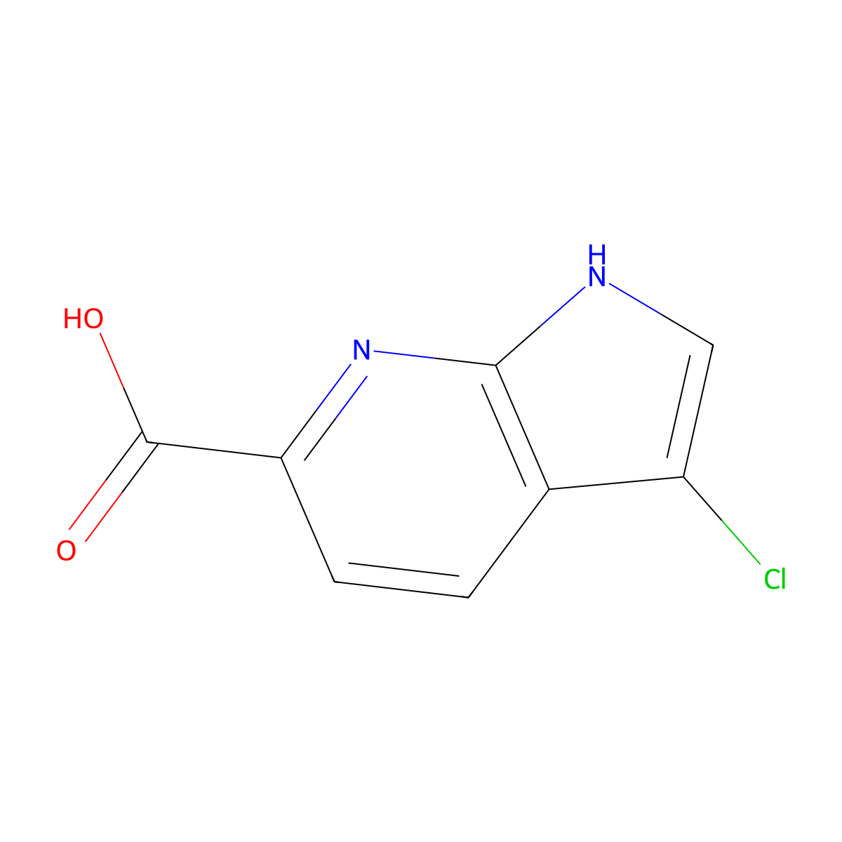 3-Chloro-1H-pyrrolo[2,3-B]pyridine-6-carboxylic acid molecular structure, CAS 1386986-10-2