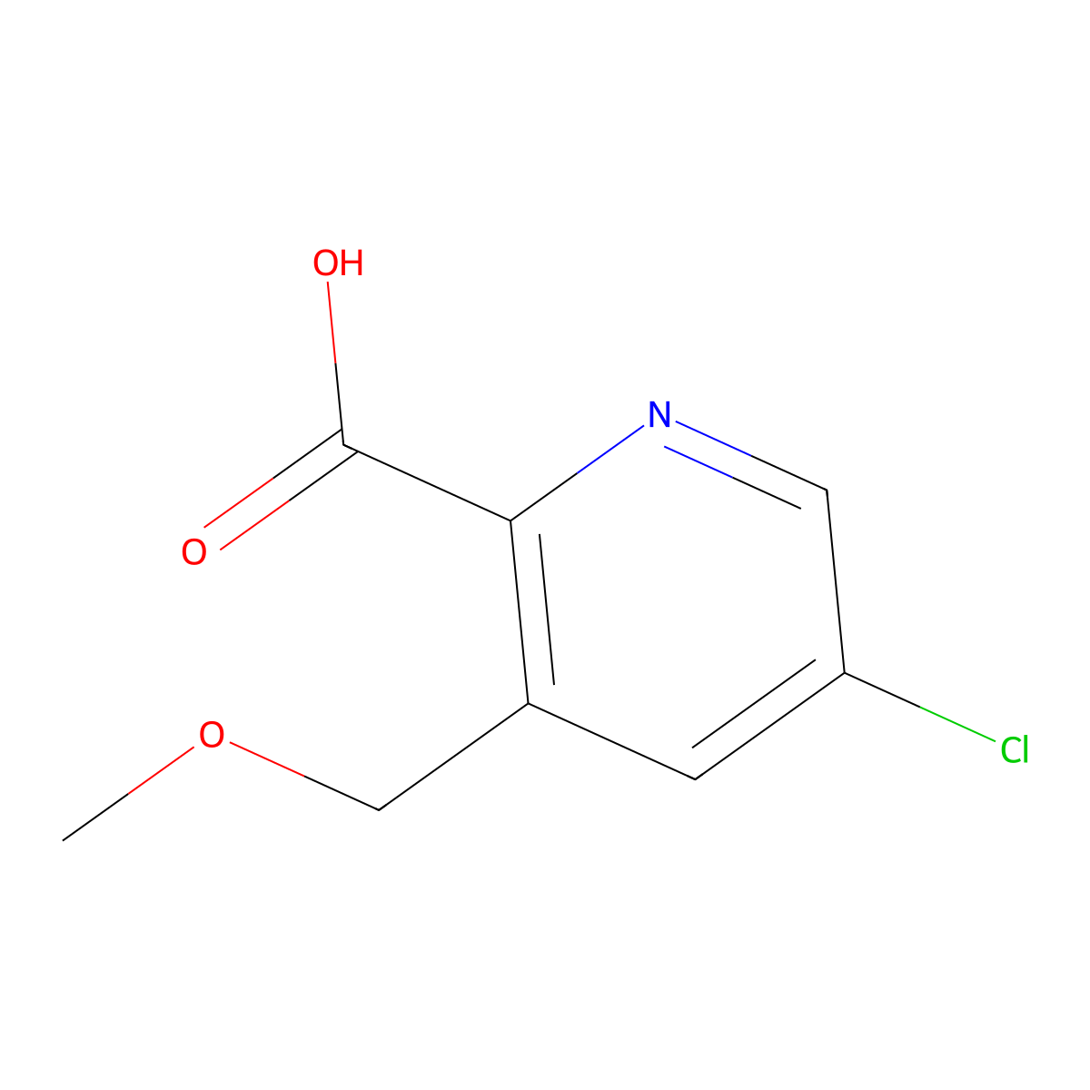 5-Chloro-3-(methoxymethyl)picolinic acid molecular structure, CAS 1386986-57-7