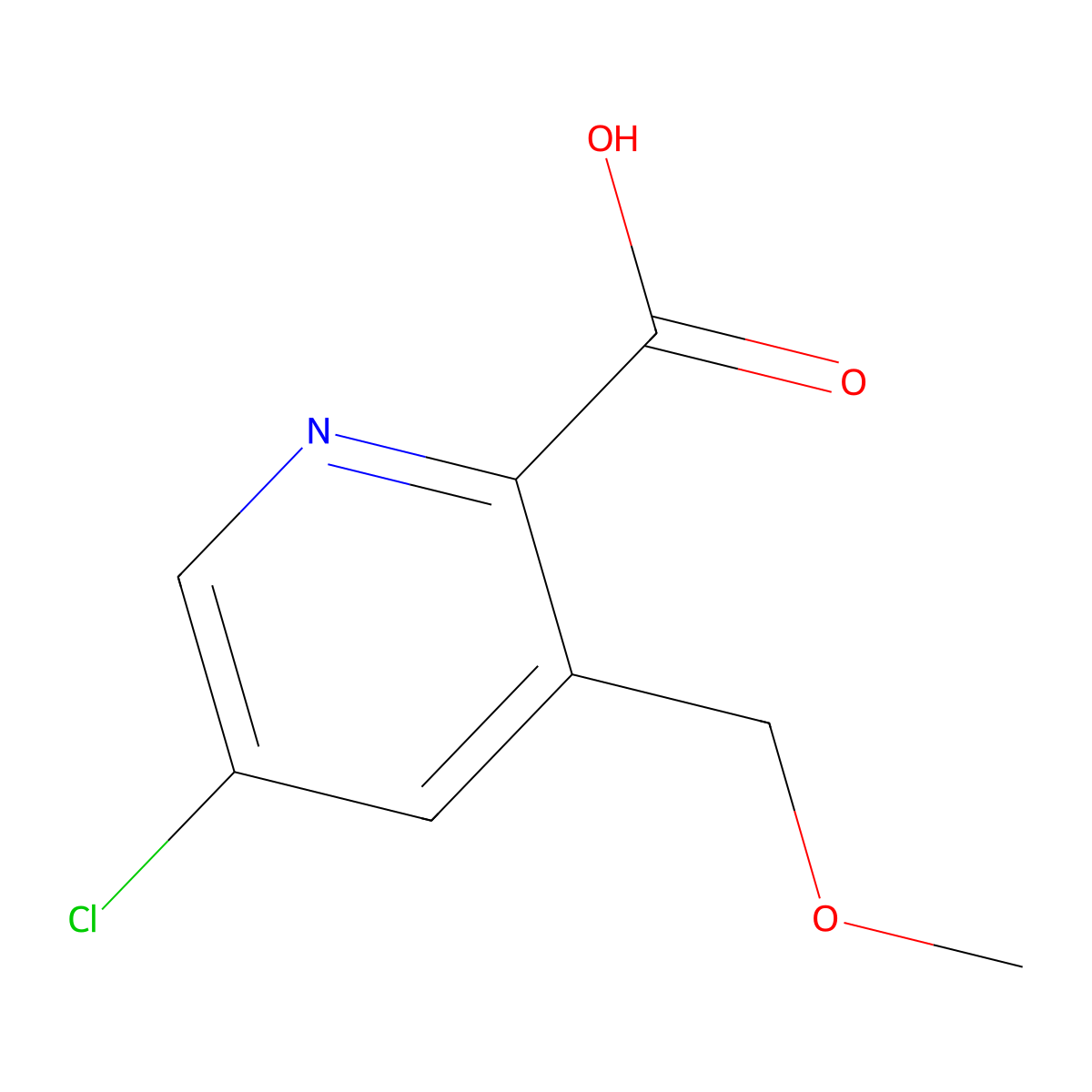 5-Chloro-3-(methoxymethyl)picolinic acid molecular structure, CAS 1386986-57-7