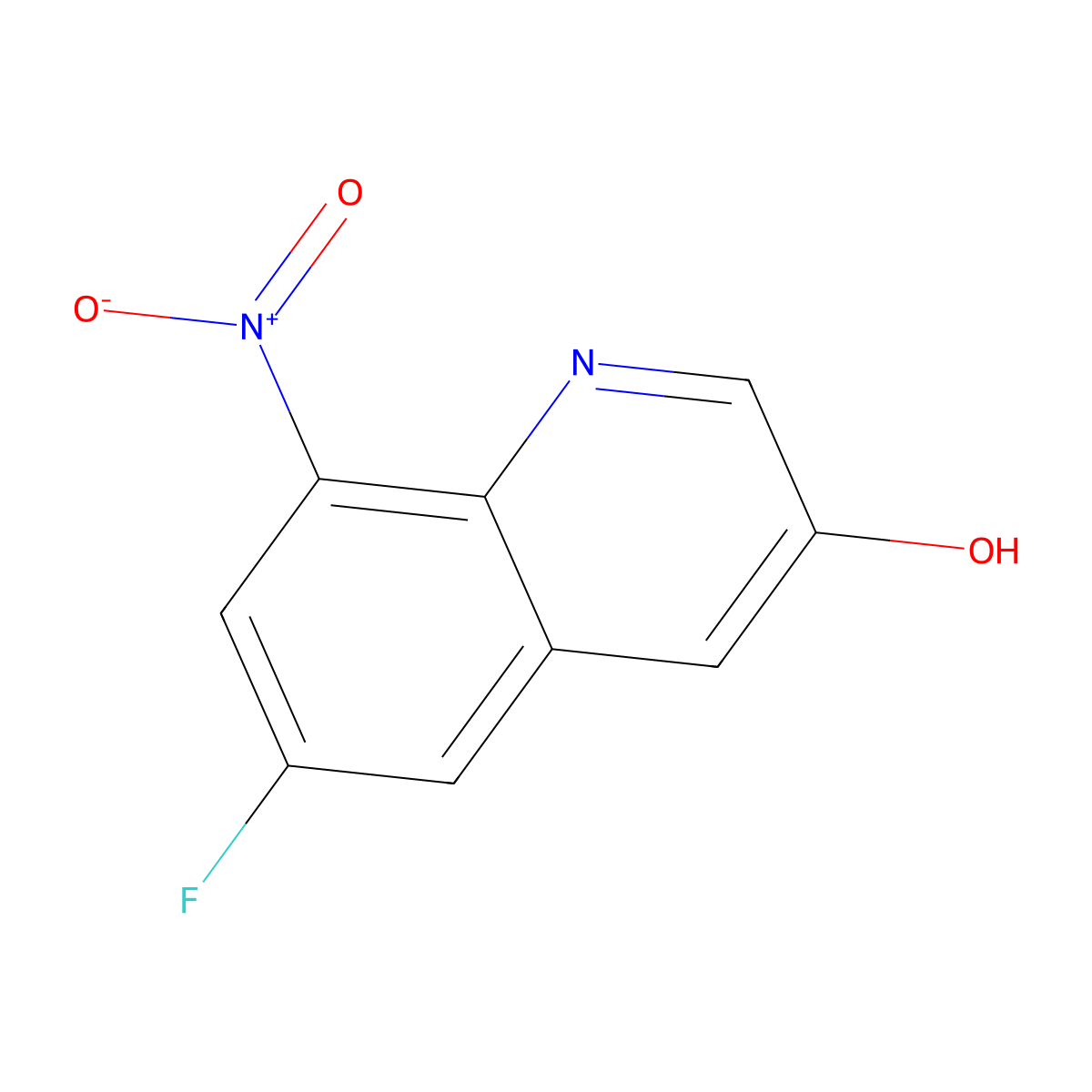 6-Fluoro-8-nitroquinolin-3-ol molecular structure, CAS 1386998-10-2