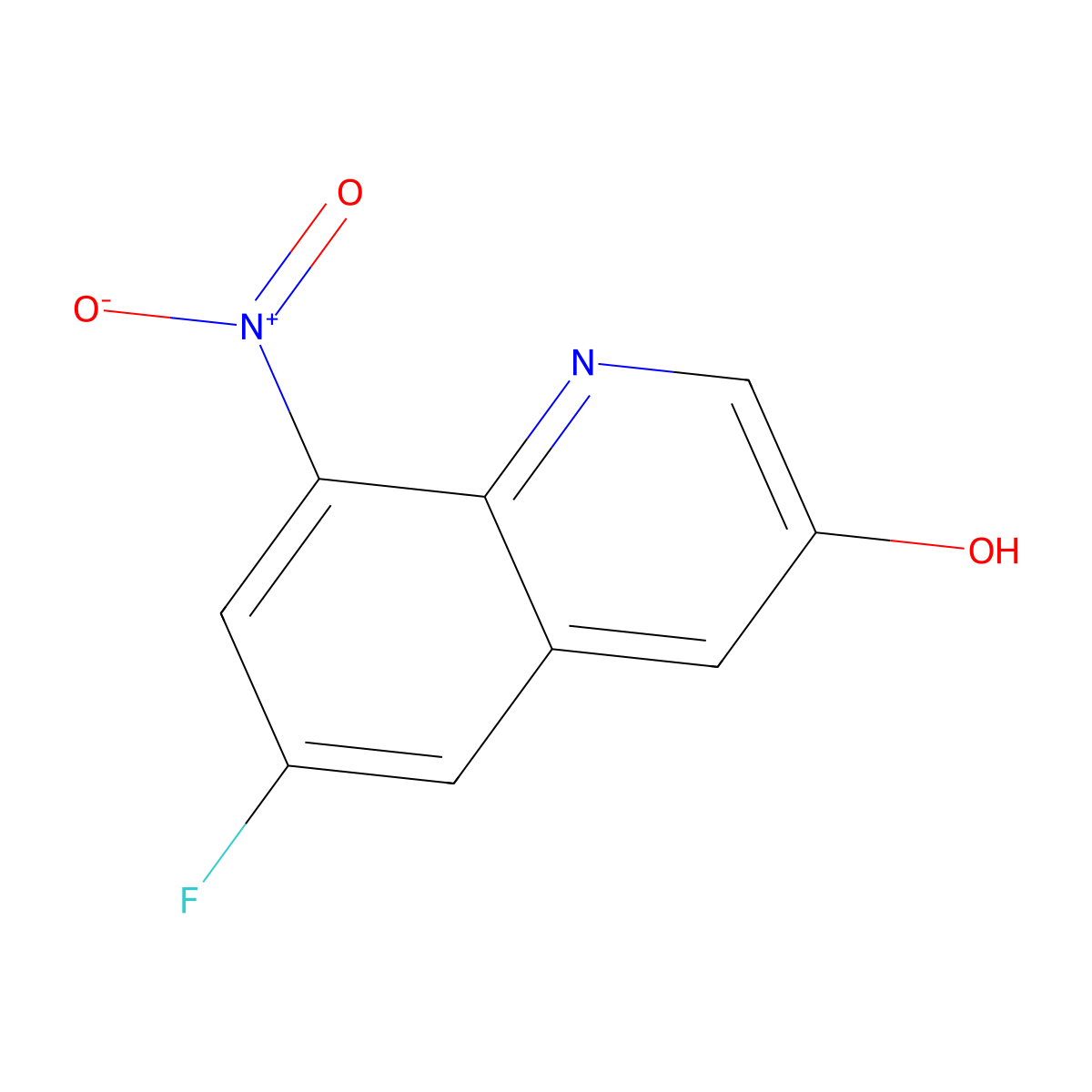 6-Fluoro-8-nitroquinolin-3-ol molecular structure, CAS 1386998-10-2