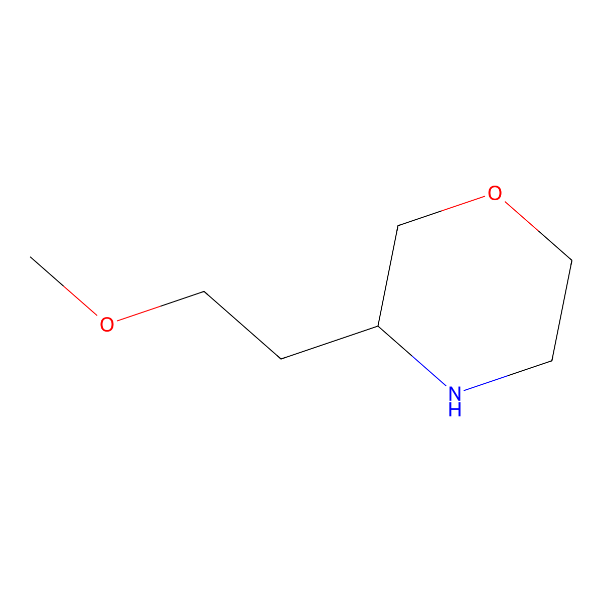 3-(2-Methoxyethyl)morpholine molecular structure, CAS 1386999-20-7