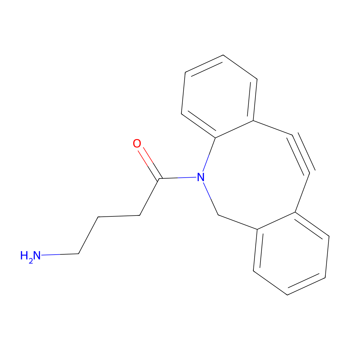 1-Butanone,4-amino-1-(11,12-didehydrodibenz[b,f]azocin-5(6H)-yl)- molecular structure, CAS 1386999-75-2