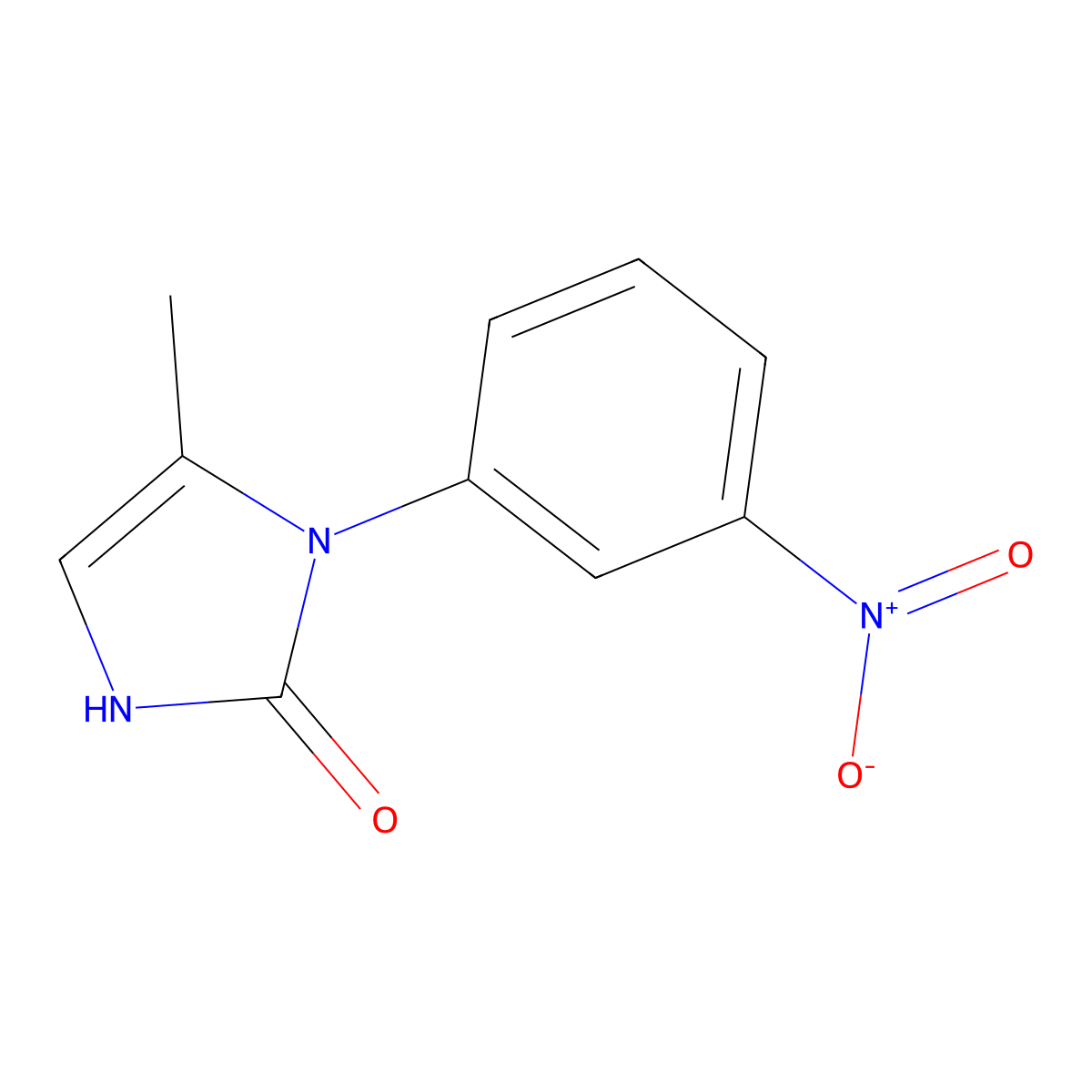 5-methyl-1-(3-nitrophenyl)-2,3-dihydro-1H-imidazol-2-one molecular structure, CAS 13870-56-9