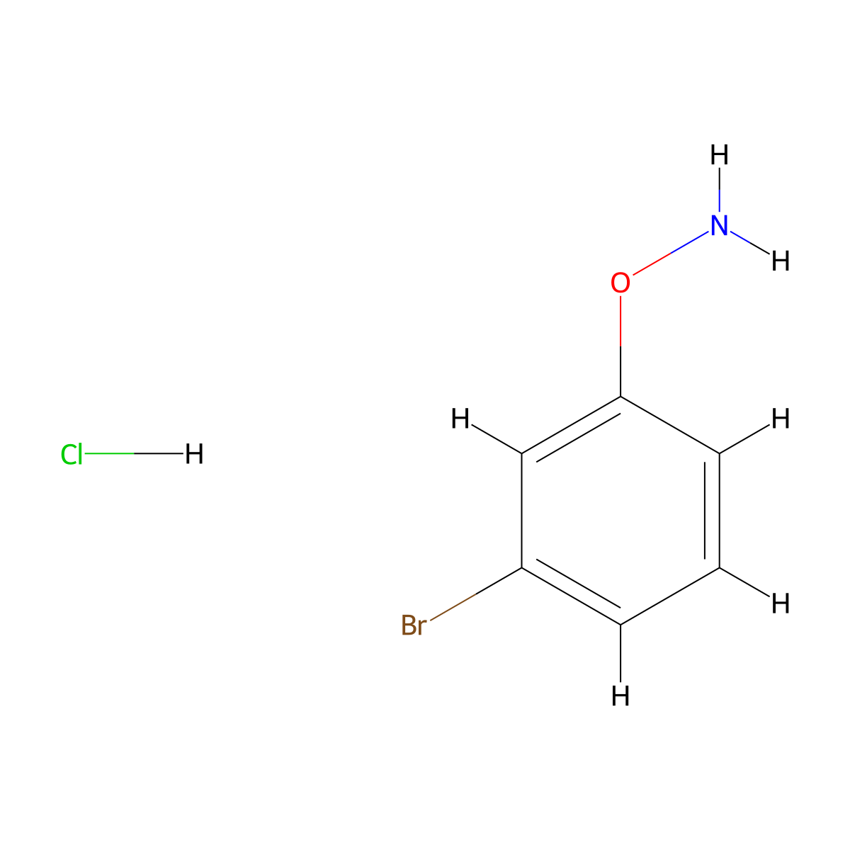 O-(3-bromophenyl)hydroxylamine hydrochloride molecular structure, CAS 1387003-36-2