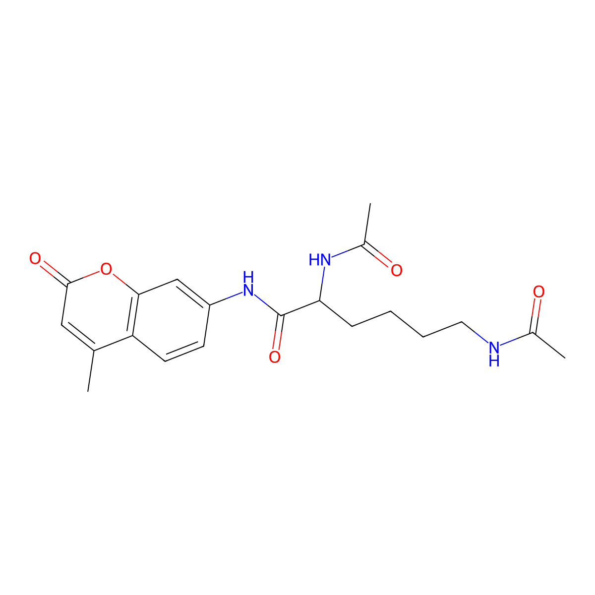 7-(N-alpha,N-epsilon-diacetyl-L-lysyl)amino-4-methylcoumarin molecular structure, CAS 1387005-20-0