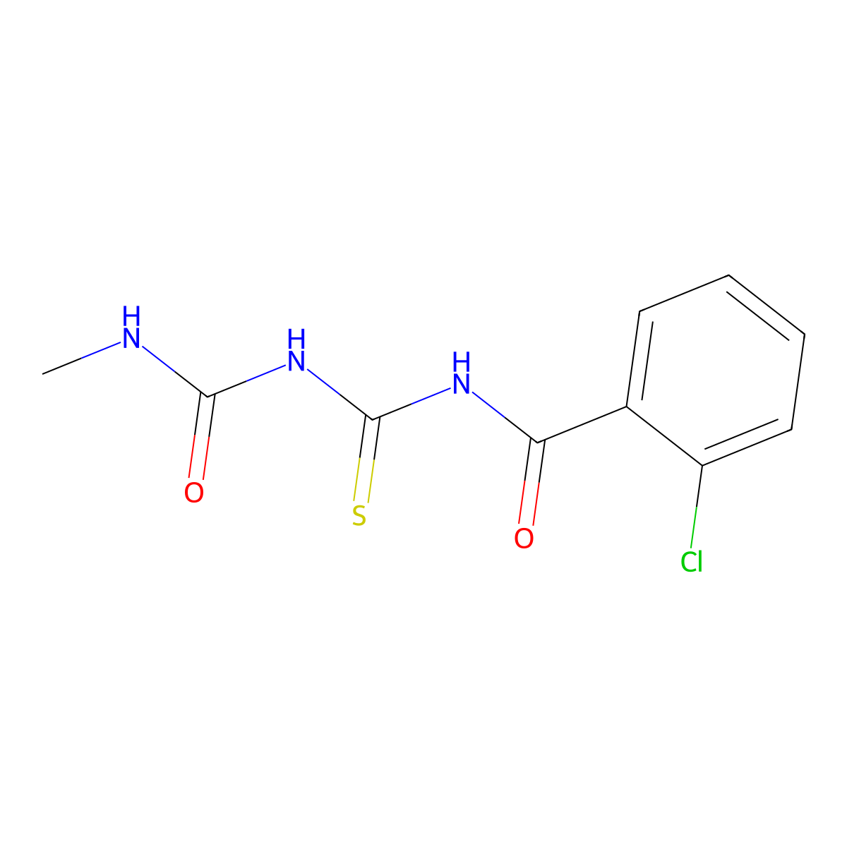 2-chloro-N-[(methylcarbamoylamino)-sulfanylidenemethyl]benzamide molecular structure, CAS 138712-72-8