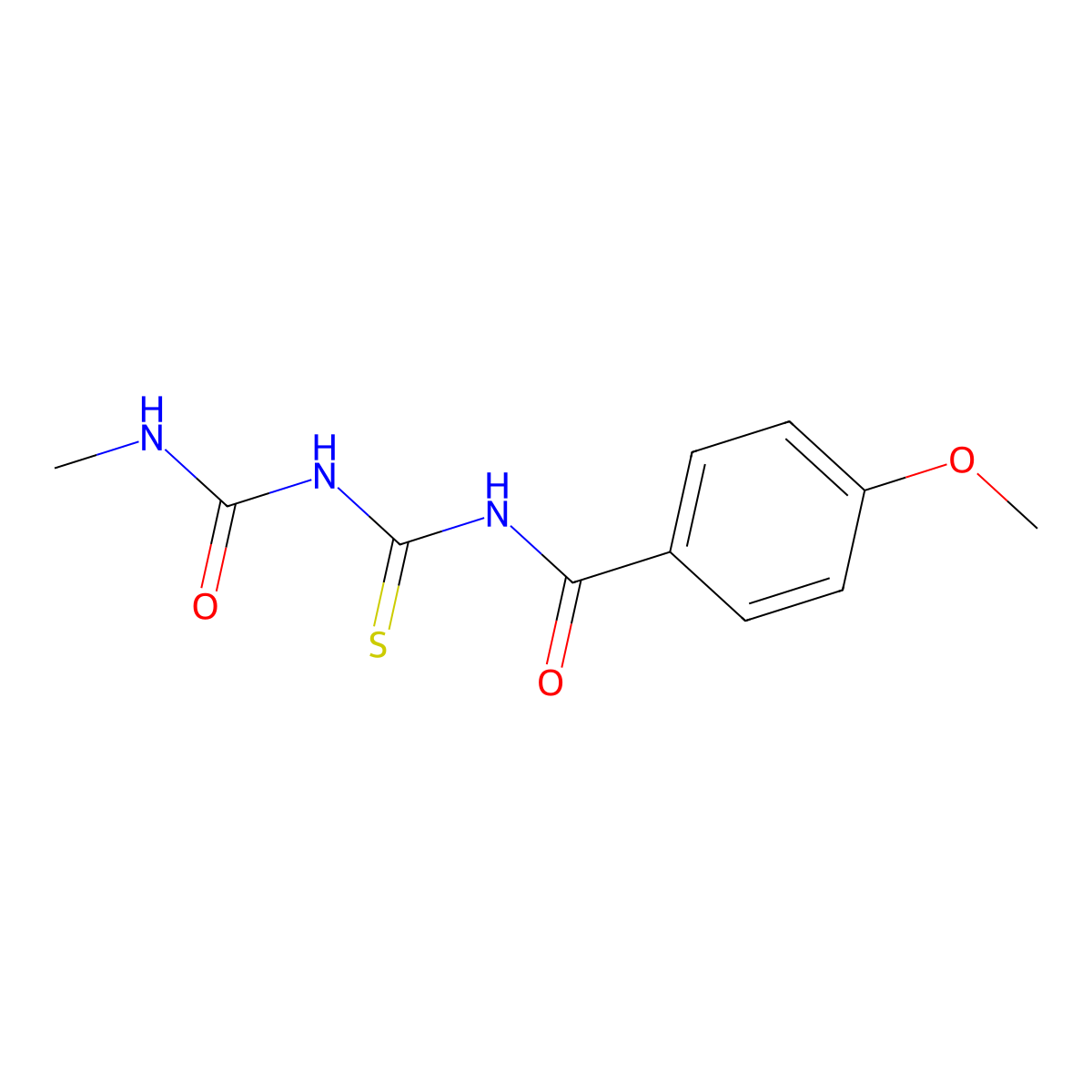 1-Methoxy-4-{[({[(methylamino)carbonyl]amino}carbothioyl)amino]carbonyl}benzene molecular structure, CAS 138712-74-0