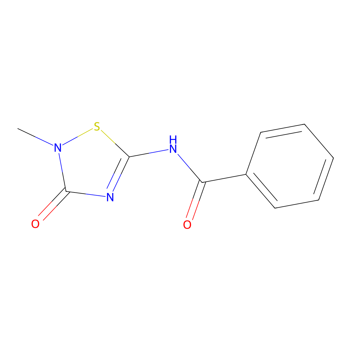 N-(2-methyl-3-oxo-2,3-dihydro-1,2,4-thiadiazol-5-yl)benzenecarboxamide molecular structure, CAS 138712-77-3