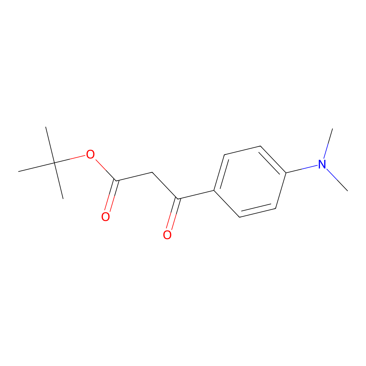 tert-Butyl b-oxo-4-dimethylaminobenzenepropanoate molecular structure, CAS 138714-61-1