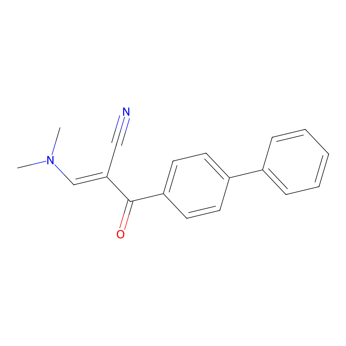 2-[(Dimethylamino)methylene]-3-(4-biphenylyl)-3-oxo-propanenitrile molecular structure, CAS 138716-53-7