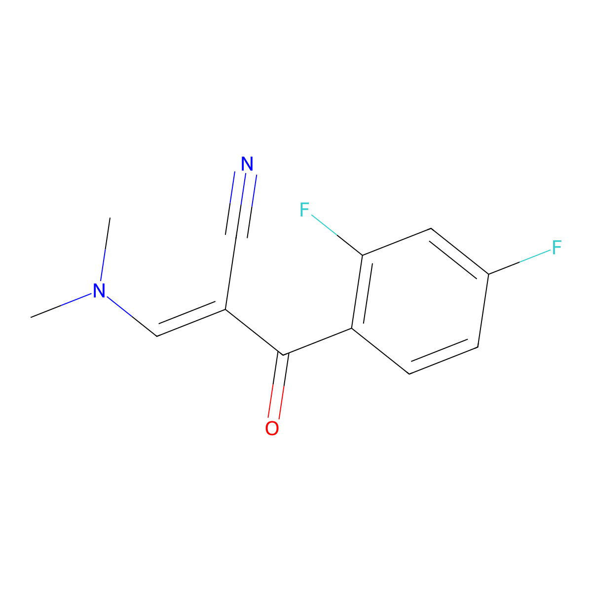 2-[(Dimethylamino)methylene]-3-(2,4-difluorophenyl)-3-oxo-propanenitrile molecular structure, CAS 138716-60-6
