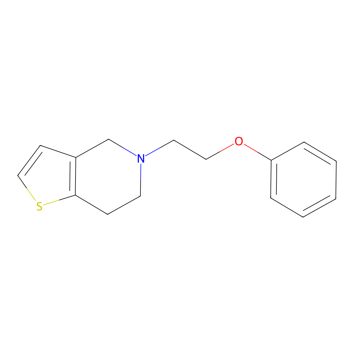 5-(2-phenoxyethyl)-4H,5H,6H,7H-thieno[3,2-c]pyridine molecular structure, CAS 1387186-00-6