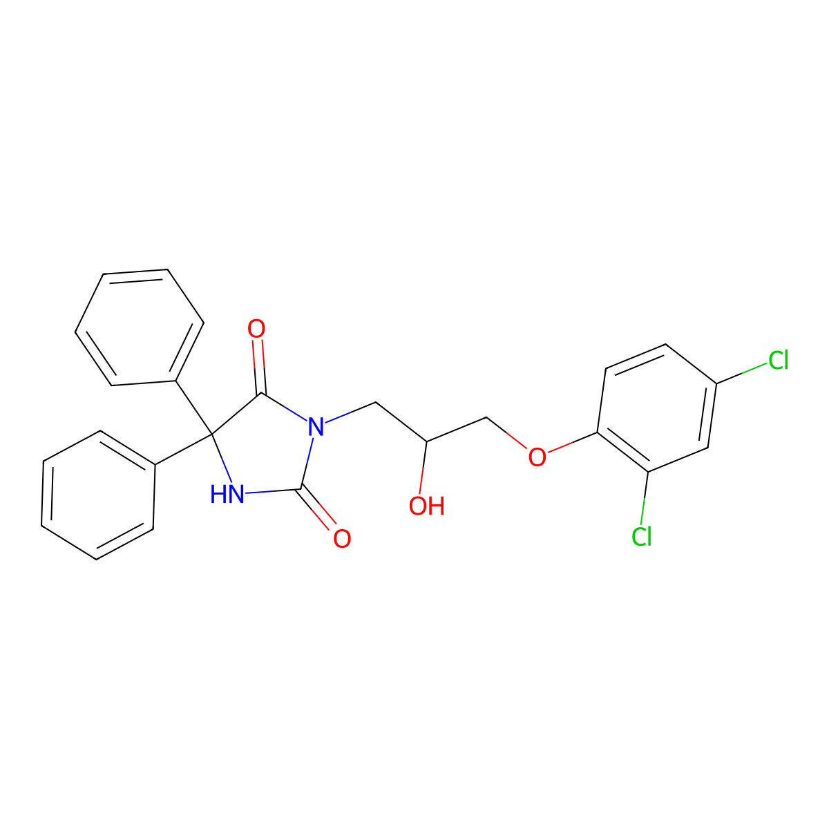 3-[3-(2,4-Dichlorophenoxy)-2-hydroxypropyl]-5,5-diphenylimidazolidine-2,4-dione molecular structure, CAS 1387190-13-7