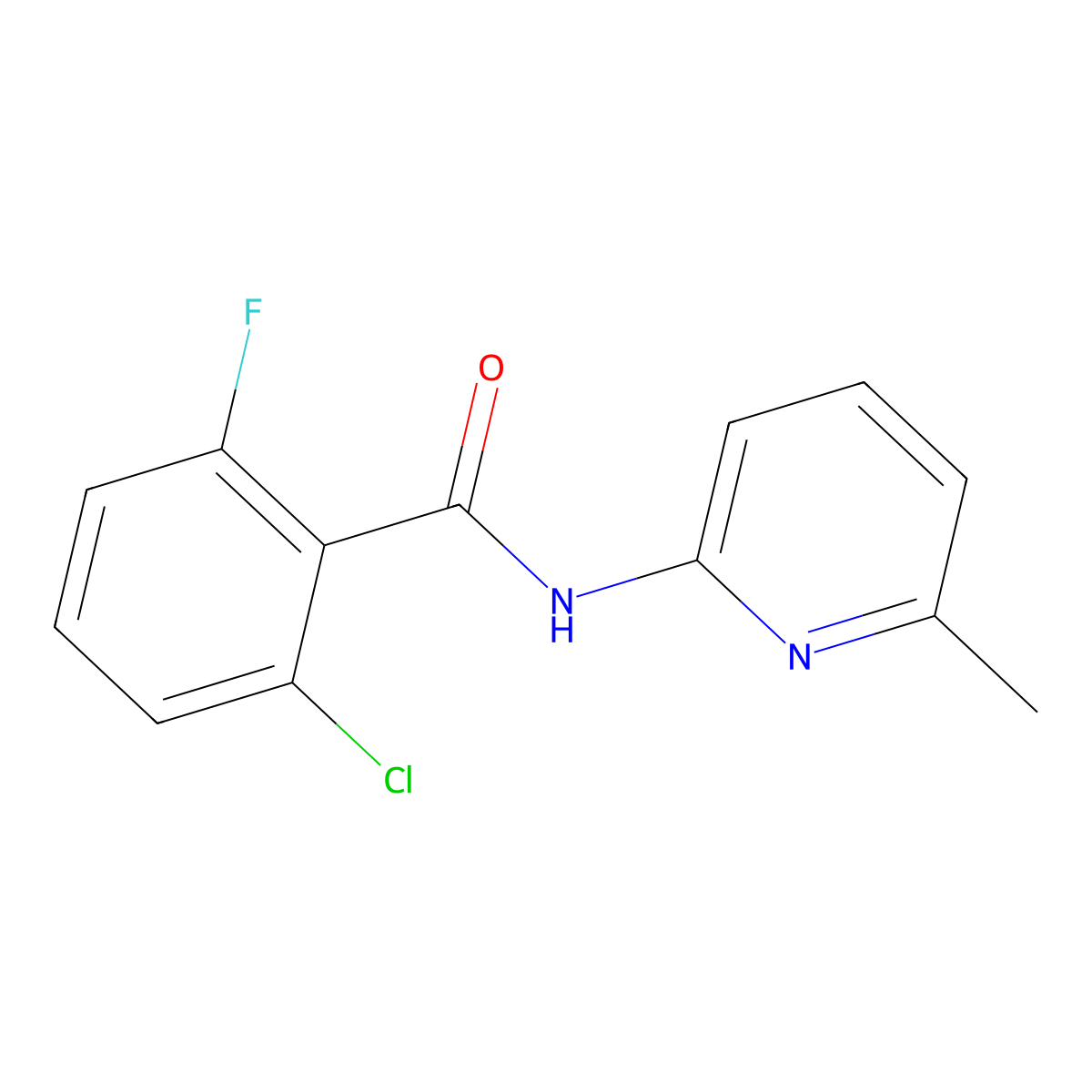 2-chloro-6-fluoro-N-(6-methylpyridin-2-yl)benzamide molecular structure, CAS 1387190-32-0
