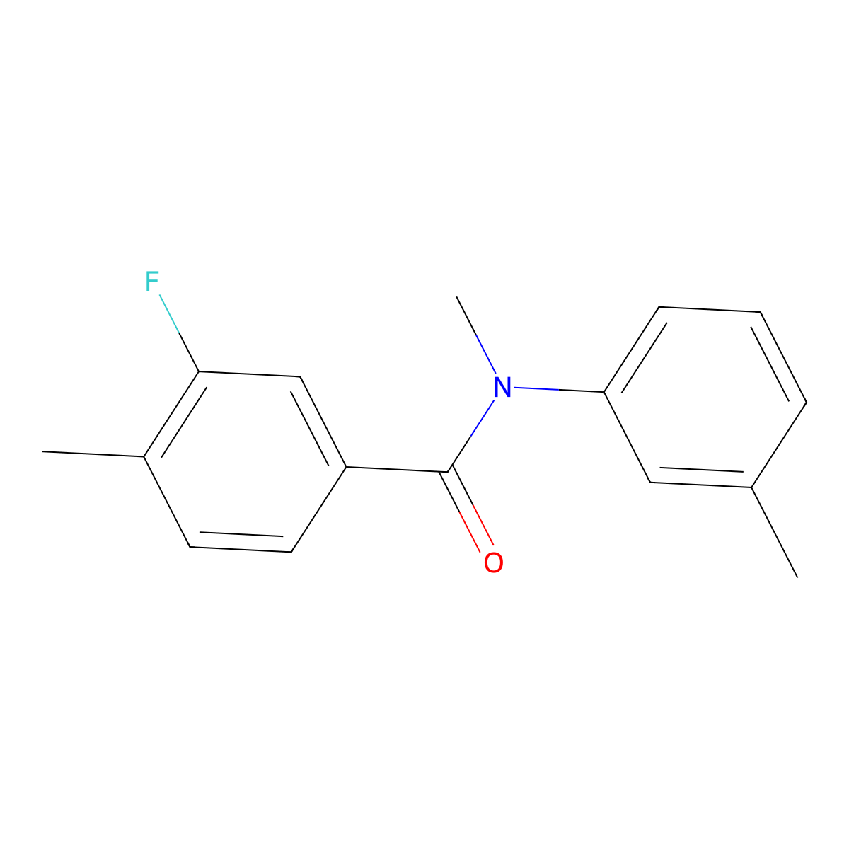 3-fluoro-N,4-dimethyl-N-(3-methylphenyl)benzamide molecular structure, CAS 1387237-11-7