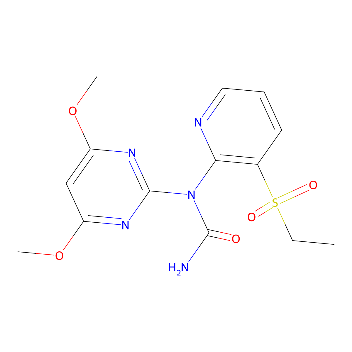 N-(4,6-Dimethoxy-2-pyrimidinyl)-N-(3-(ethylsulfonyl)-2-pyridinyl)urea molecular structure, CAS 138724-53-5