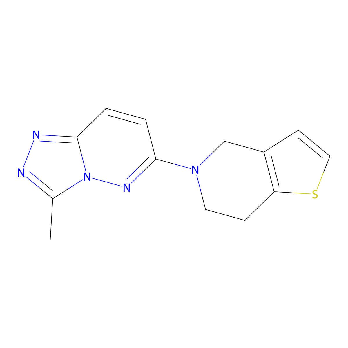 3-methyl-6-{4H,5H,6H,7H-thieno[3,2-c]pyridin-5-yl}-[1,2,4]triazolo[4,3-b]pyridazine molecular structure, CAS 1387288-65-4
