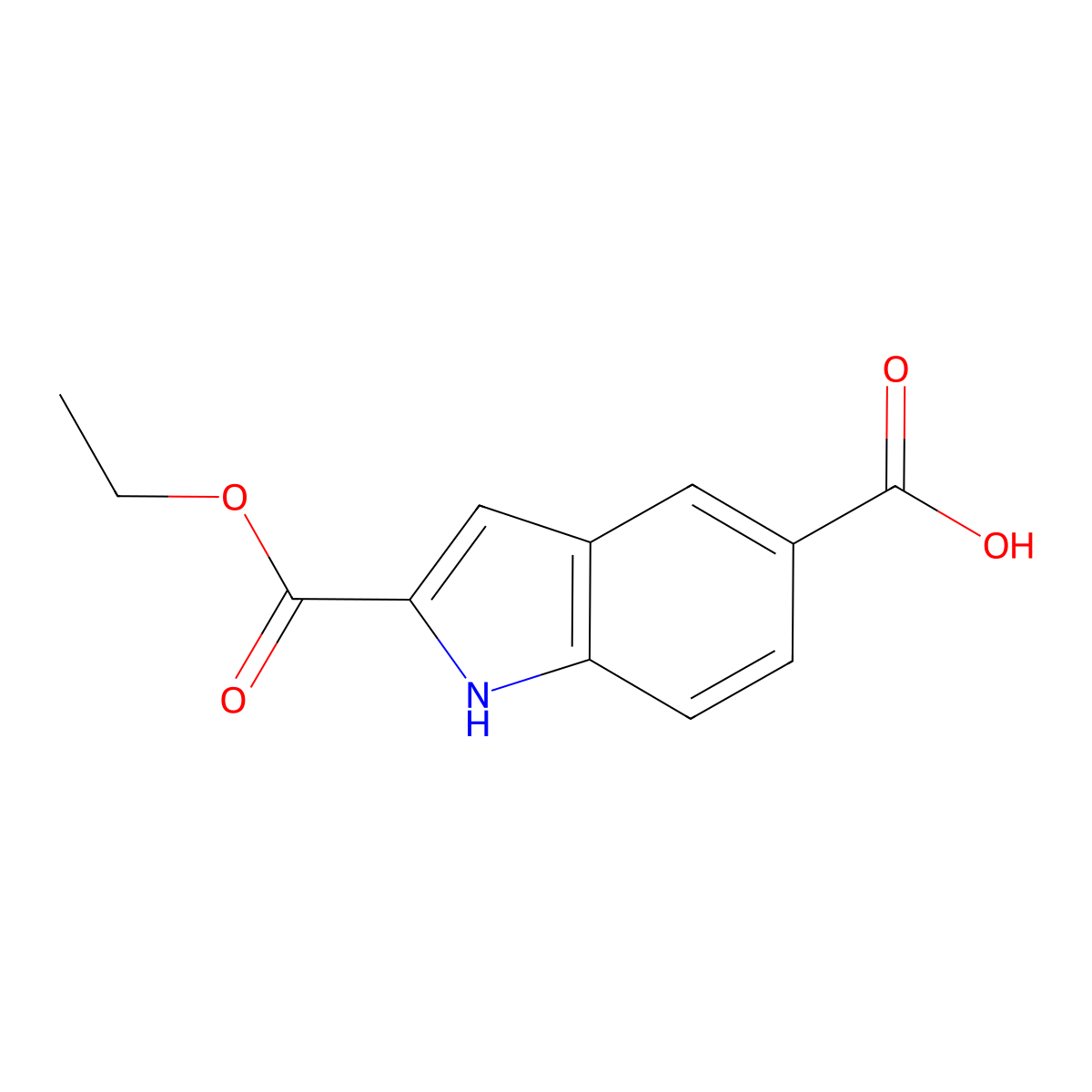 2-(Ethoxycarbonyl)-1H-indole-5-carboxylic acid molecular structure, CAS 138731-14-3