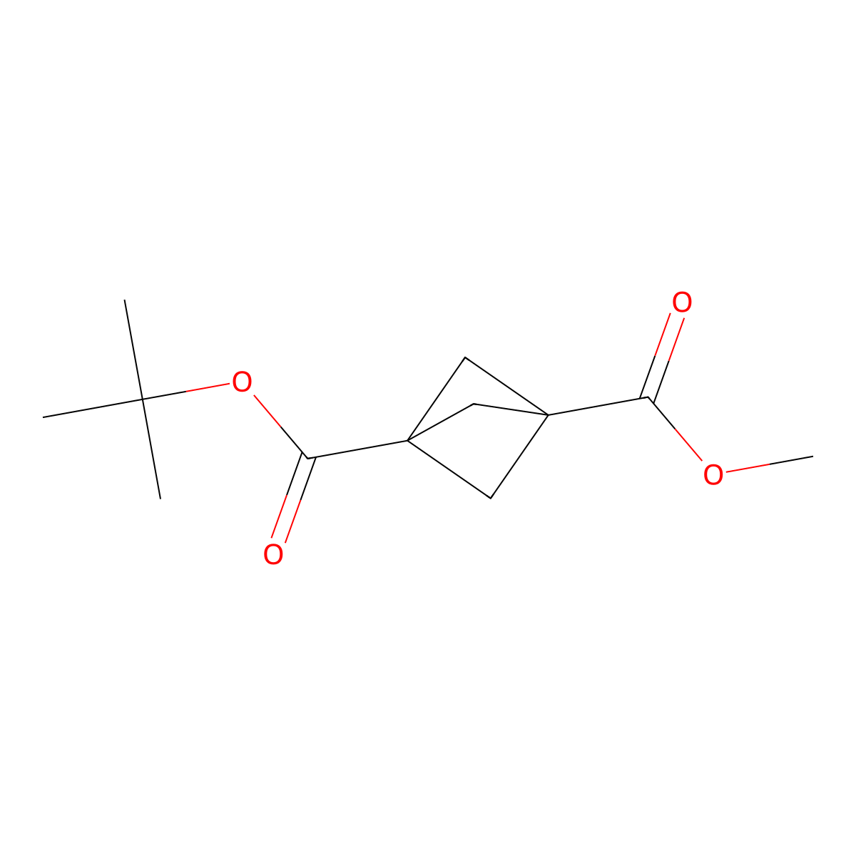 Bicyclo[1.1.1]pentane-1,3-dicarboxylic acid, tert-butyl ster methyl ester molecular structure, CAS 138732-31-7
