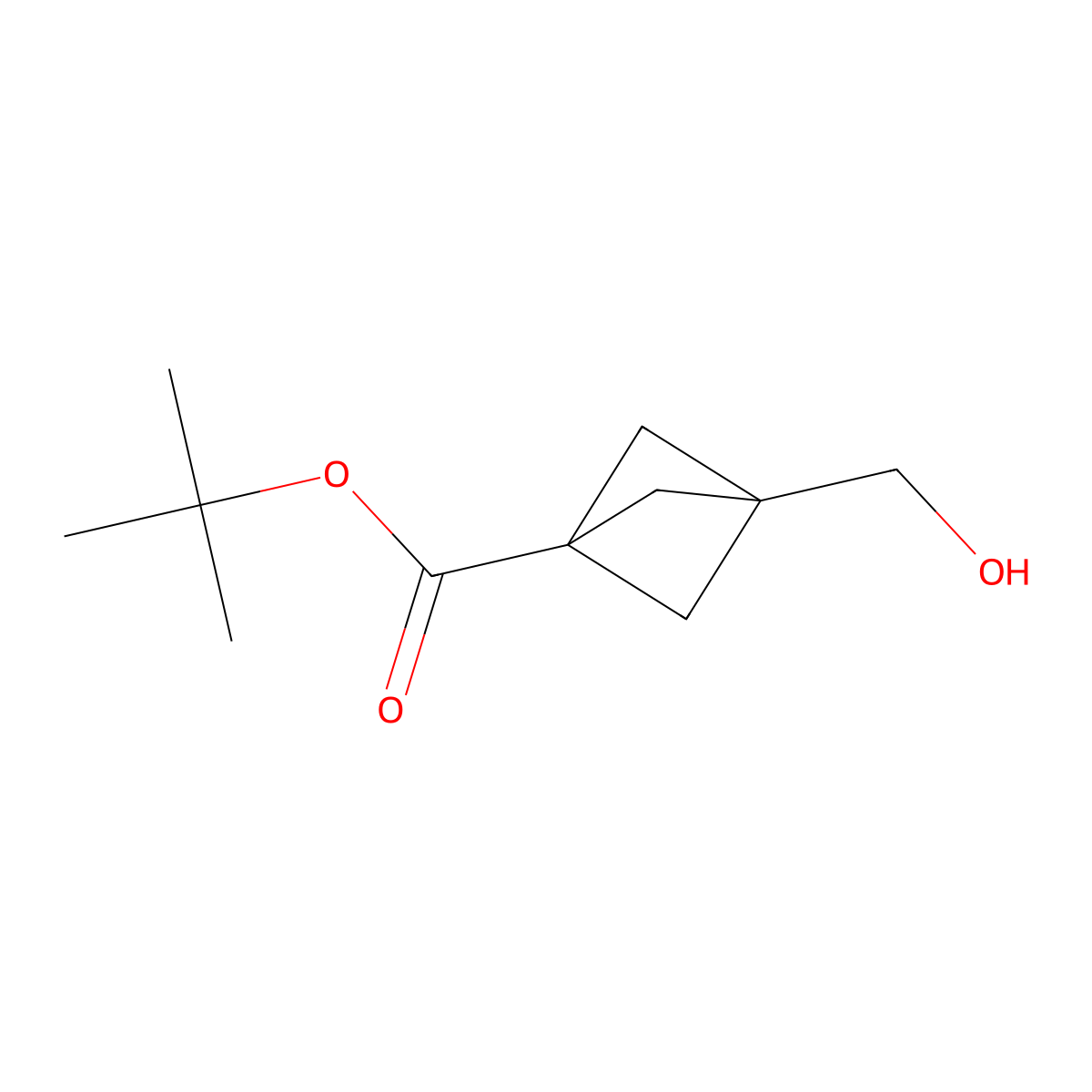 1,1-Dimethylethyl 3-(hydroxymethyl)bicyclo(1.1.1)pentane-1-carboxylate molecular structure, CAS 138732-32-8