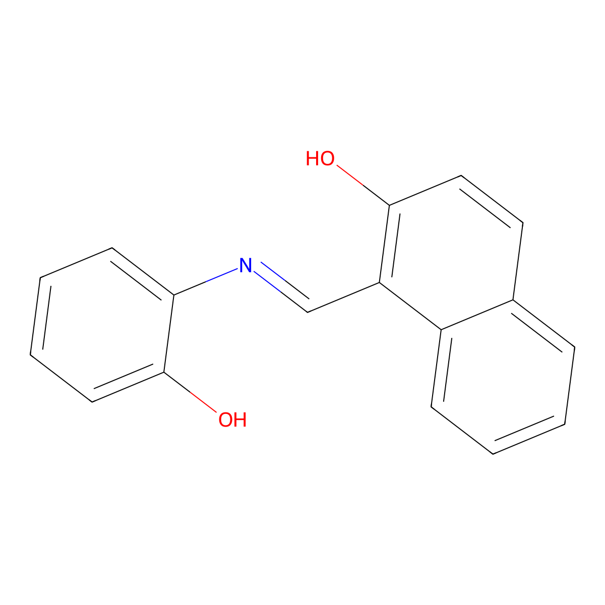 1-(((2-Hydroxyphenyl)imino)methyl)-2-naphthalenol molecular structure, CAS 138736-73-9