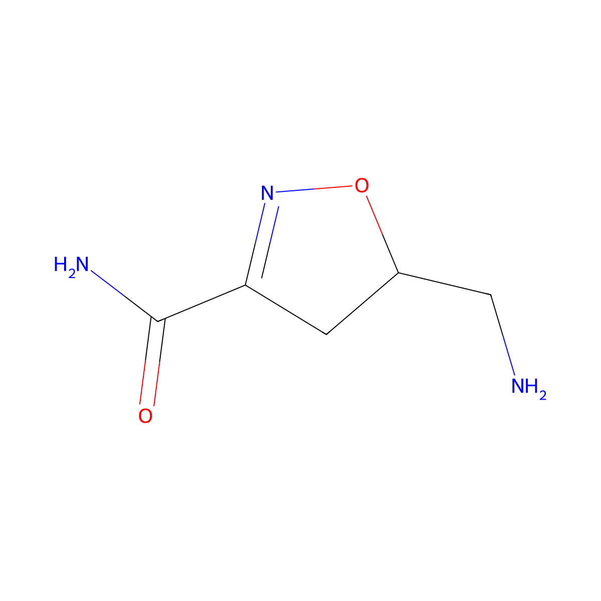 5-(Aminomethyl)-4,5-dihydroisoxazole-3-carboxamide molecular structure, CAS 138741-87-4