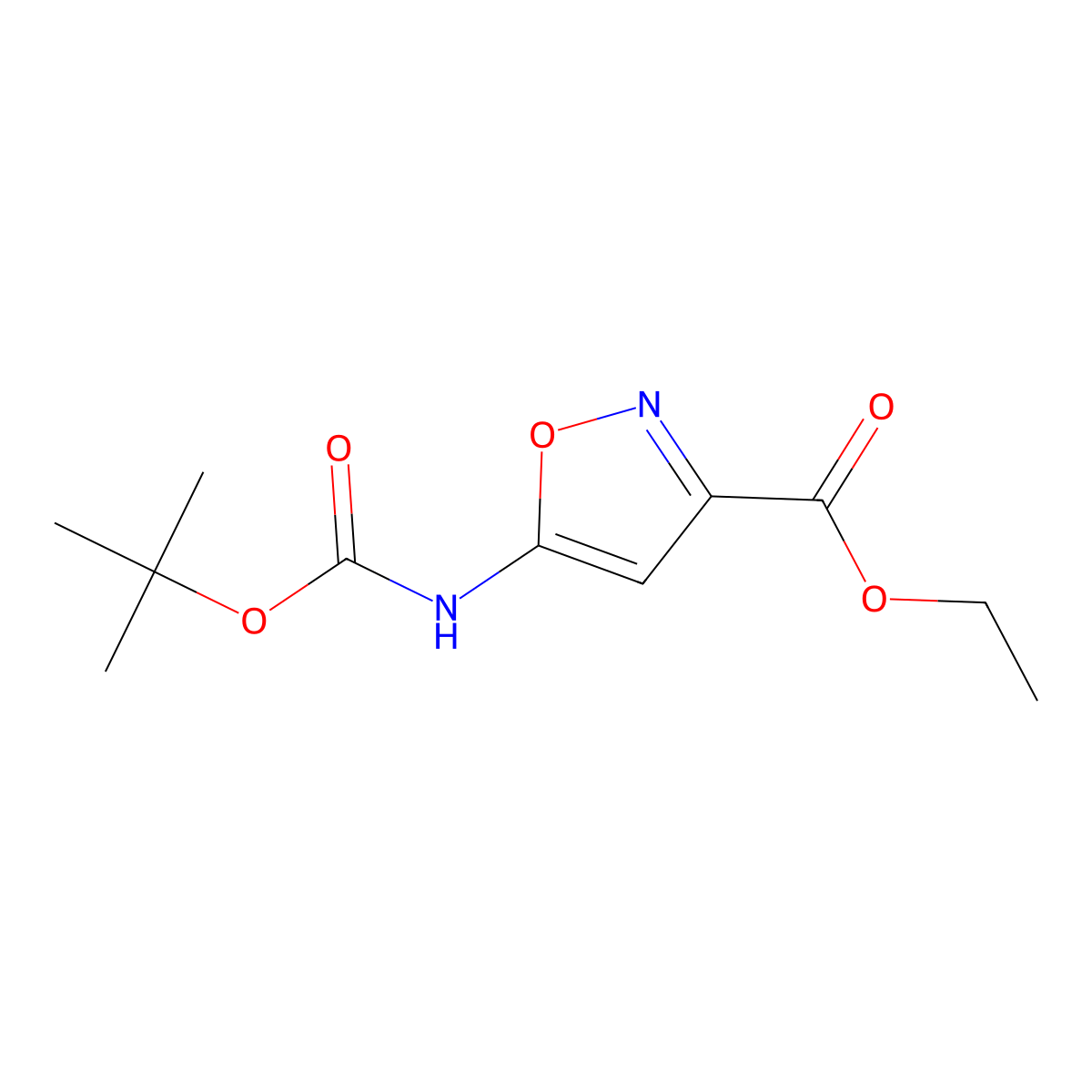 Ethyl 5-((tert-butoxycarbonyl)amino)isoxazole-3-carboxylate molecular structure, CAS 138742-18-4