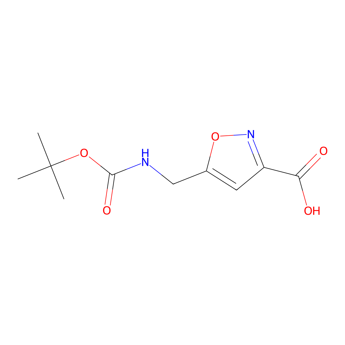 5-(((tert-Butoxycarbonyl)amino)methyl)isoxazole-3-carboxylic acid molecular structure, CAS 138742-19-5