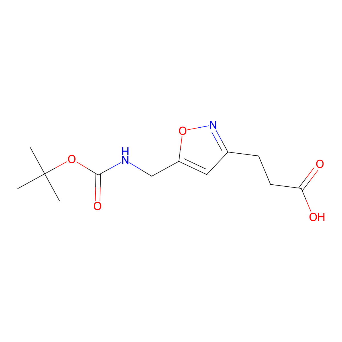 3-[5-({[(Tert-butoxy)carbonyl]amino}methyl)-1,2-oxazol-3-yl]propanoic acid molecular structure, CAS 138742-25-3