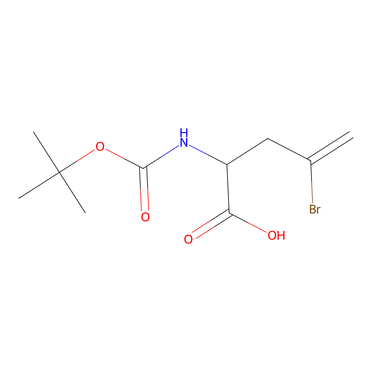 Boc-l-2-amino-4-bromo-4-pentenoicacid molecular structure, CAS 138742-46-8