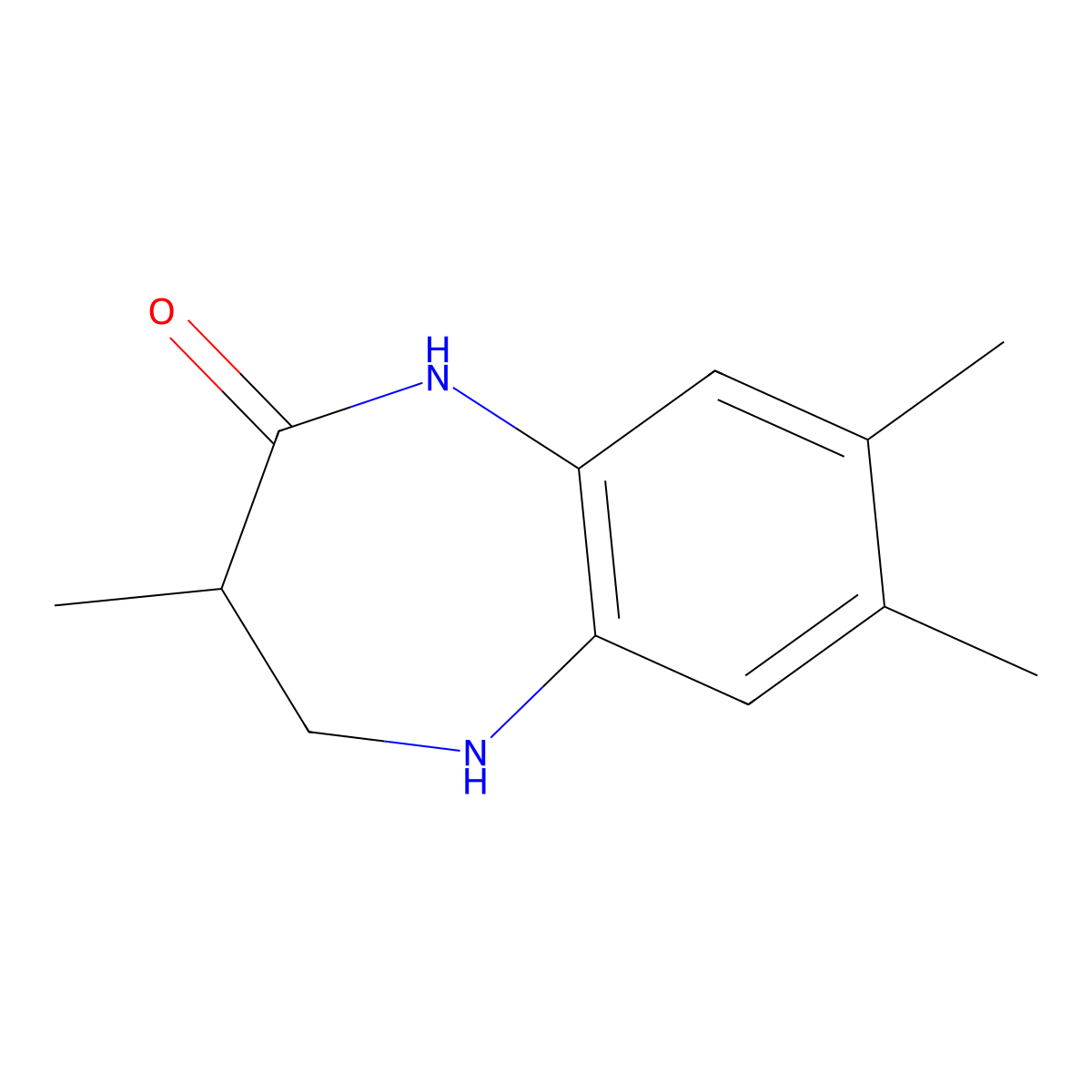 1,3,4,5-Tetrahydro-3,7,8-trimethyl-2H-1,5-benzodiazepin-2-one molecular structure, CAS 138742-61-7