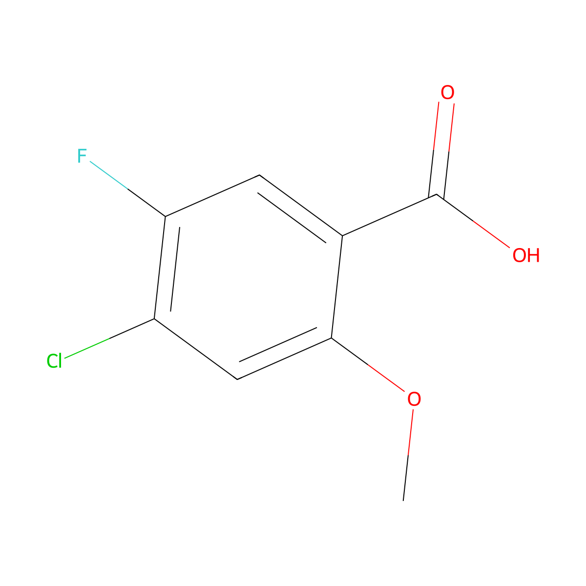 4-Chloro-5-fluoro-2-methoxybenzoic acid molecular structure, CAS 1387444-73-6