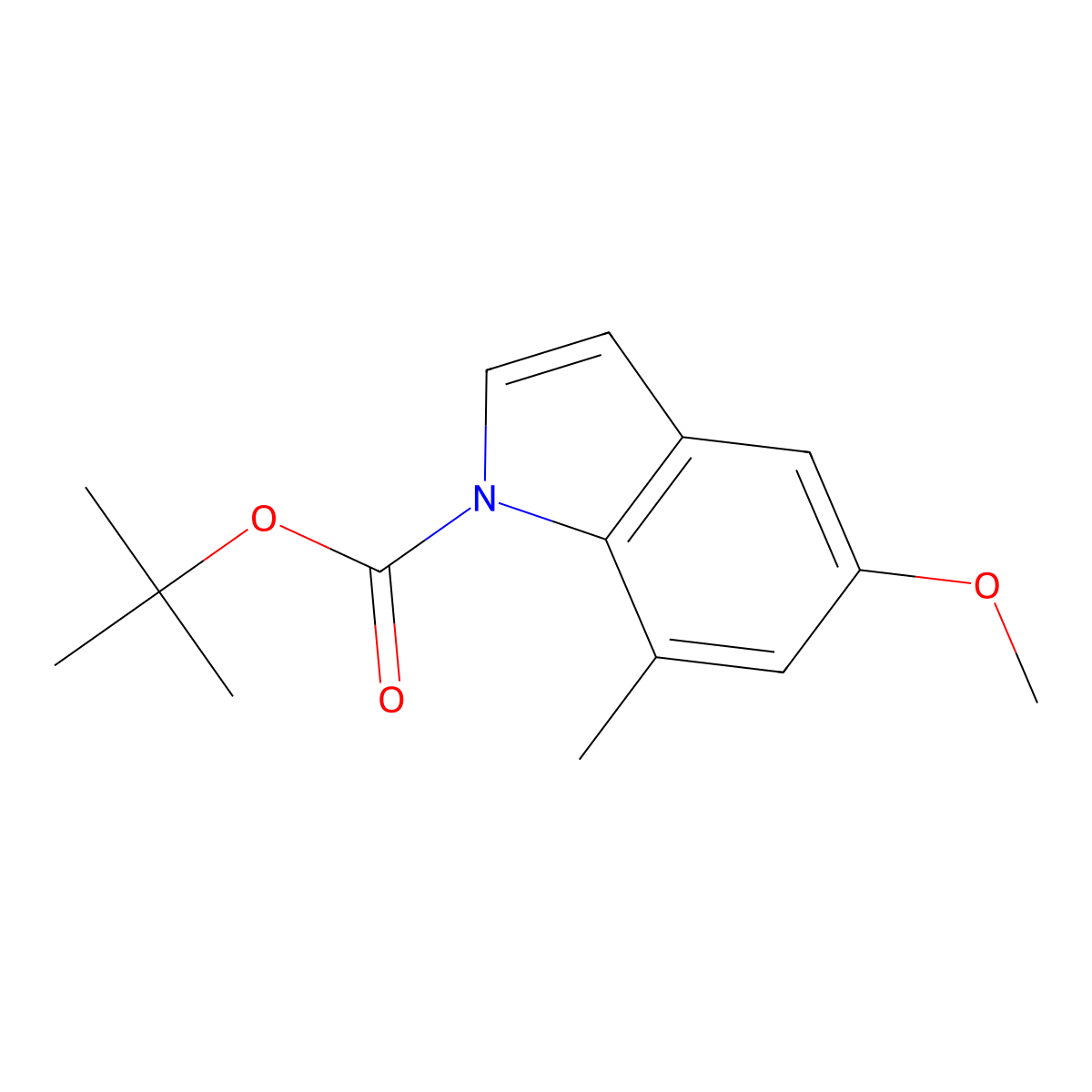 tert-butyl 5-methoxy-7-methyl-1H-indole-1-carboxylate molecular structure, CAS 1387445-50-2