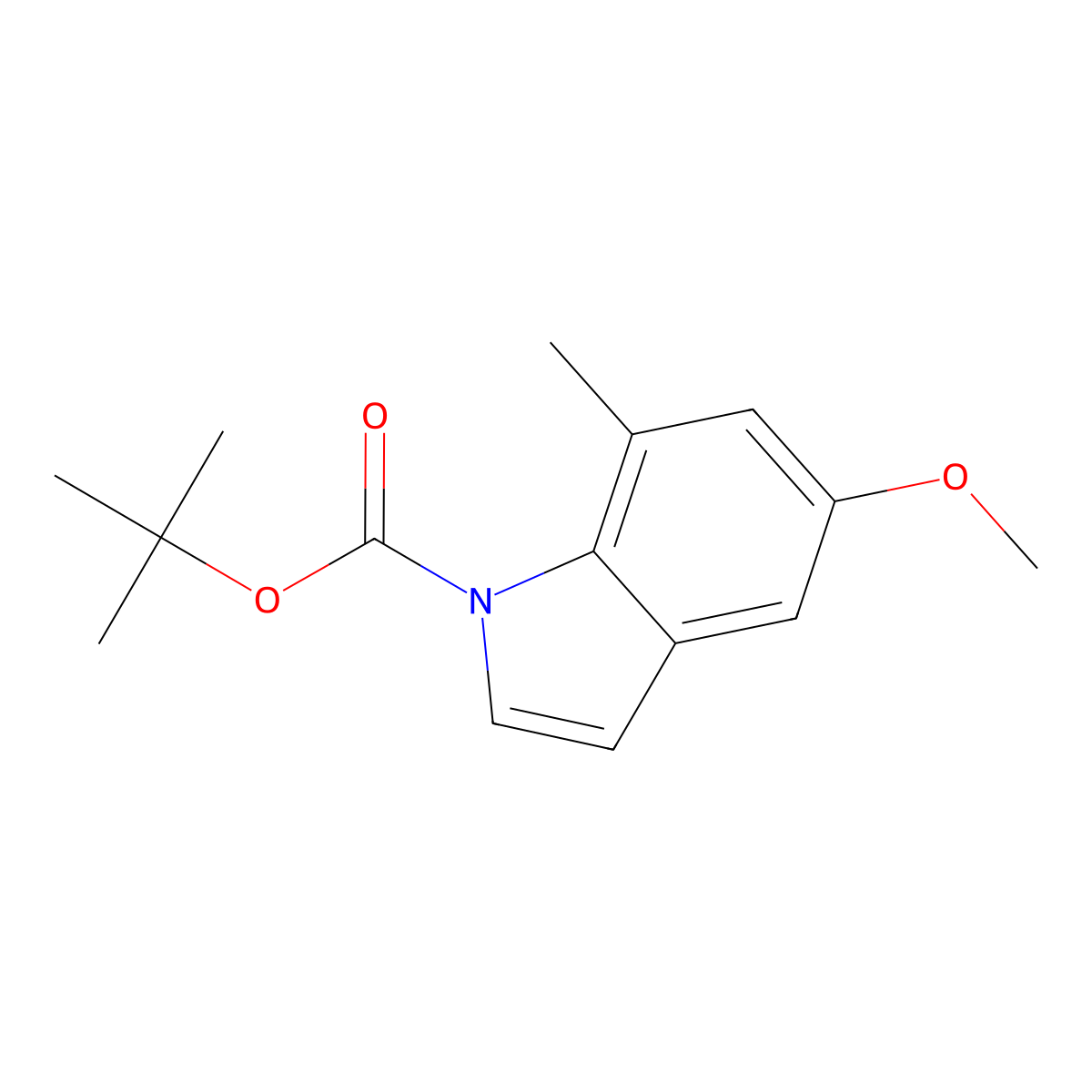 tert-butyl 5-methoxy-7-methyl-1H-indole-1-carboxylate molecular structure, CAS 1387445-50-2
